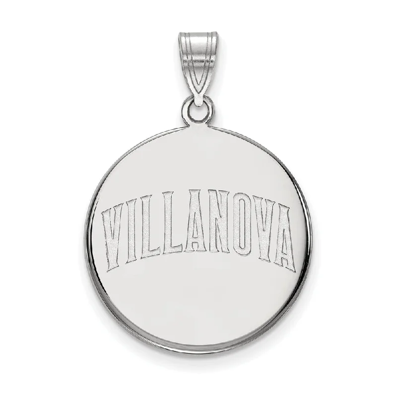 Pendant with a fringe for added texture and movement 14k White Gold Villanova U. Large Script Disc Pendant Pendant with a fringe for added texture and movement 14k White Gold Villanova U. Large Script Disc Pendant