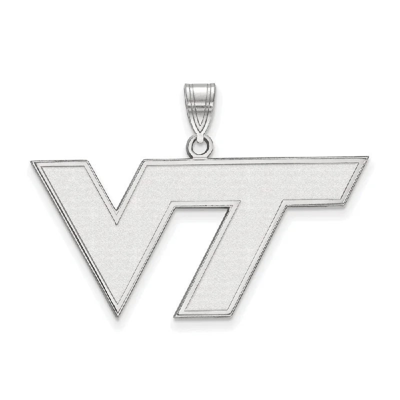 Pendant with a fingerprint - engraved design for a personalized touch 14k White Gold Virginia Tech Large Logo Pendant Pendant with a fingerprint - engraved design for a personalized touch 14k White Gold Virginia Tech Large Logo Pendant