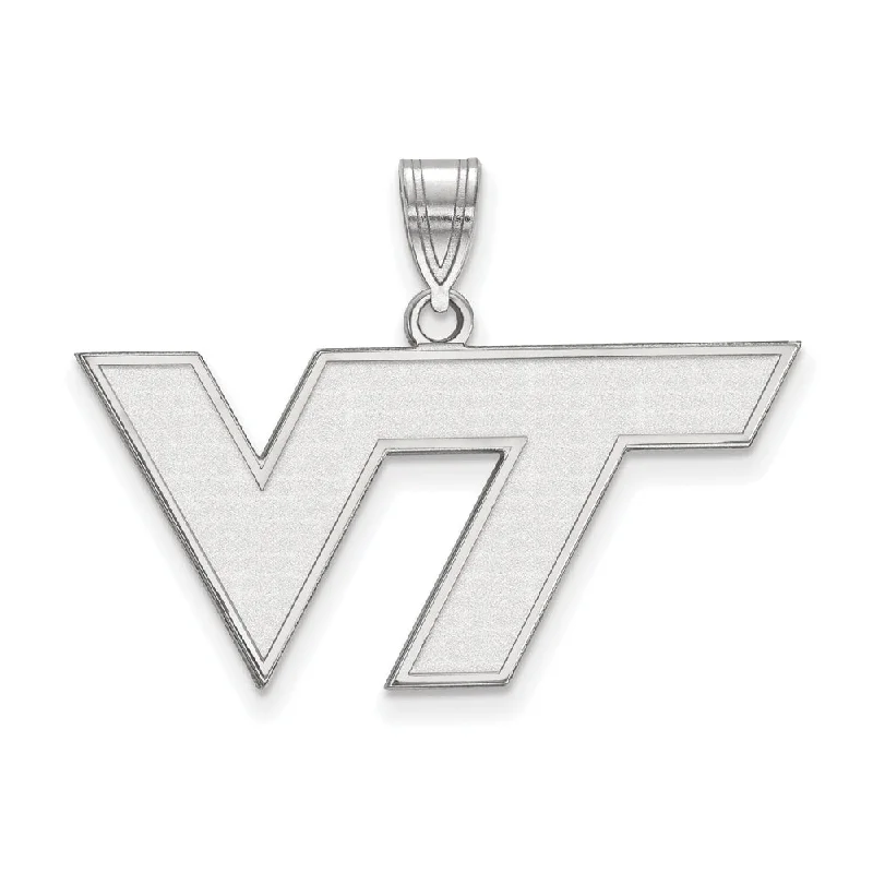 Pendant with a tassel for a bohemian and trendy style 14k White Gold Virginia Tech Medium Logo Pendant Pendant with a tassel for a bohemian and trendy style 14k White Gold Virginia Tech Medium Logo Pendant