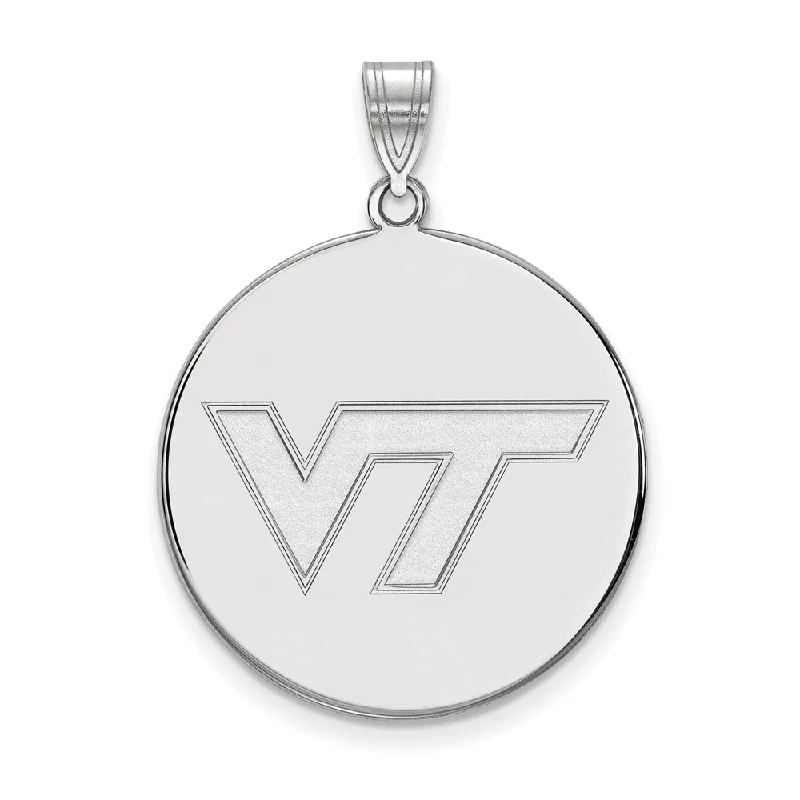 Pendant with a magnetic closure for easy attachment and removal 14k White Gold Virginia Tech XL Logo Disc Pendant Pendant with a magnetic closure for easy attachment and removal 14k White Gold Virginia Tech XL Logo Disc Pendant
