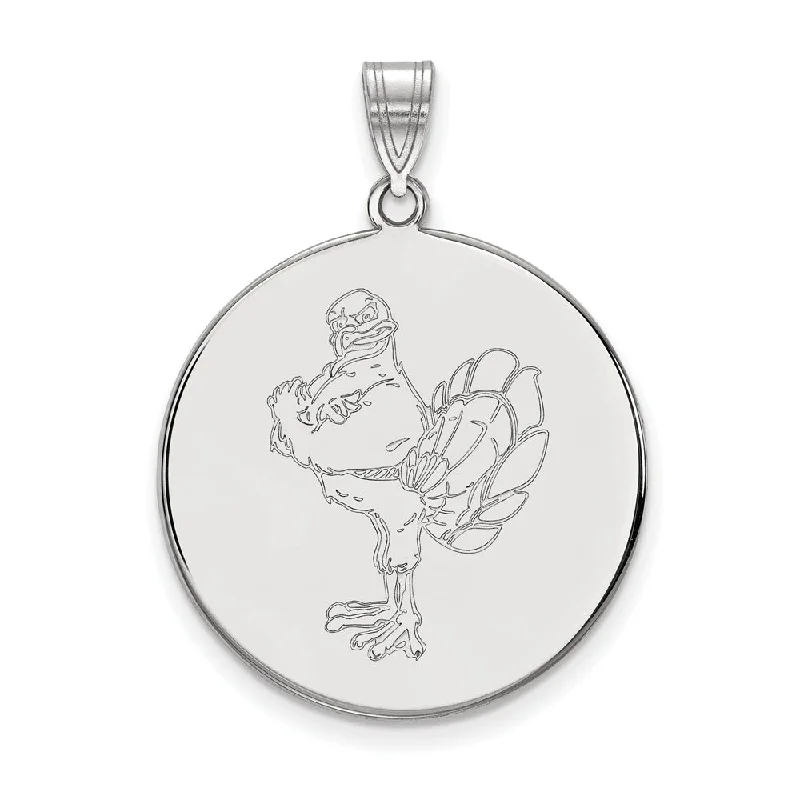 Crystal - encrusted pendants for a glamorous and sparkly effect 14k White Gold Virginia Tech XL Mascot Logo Disc Pendant Crystal - encrusted pendants for a glamorous and sparkly effect 14k White Gold Virginia Tech XL Mascot Logo Disc Pendant