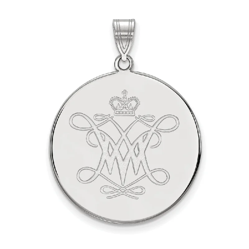Pendant with a hidden compartment to store small keepsakes​ 14k White Gold William and Mary XL Disc Pendant