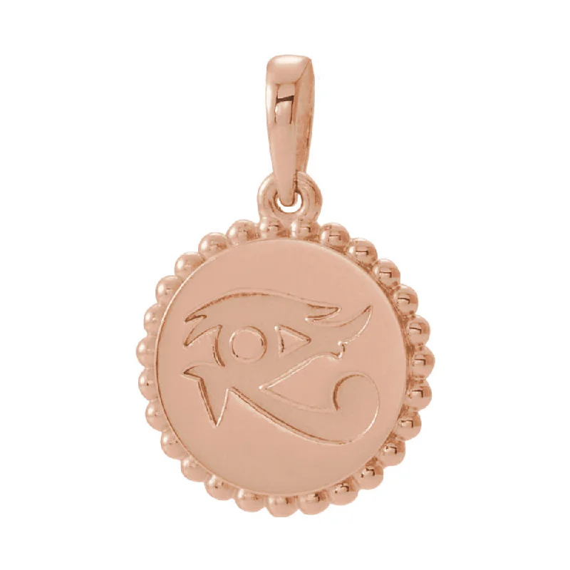 Animal - Shaped Pendants in Sterling Silver14k White, Yellow or Rose Gold Eye of Horus Beaded Disc Pendant, 12mm Animal - Shaped Pendants in Sterling Silver14k White, Yellow or Rose Gold Eye of Horus Beaded Disc Pendant, 12mm