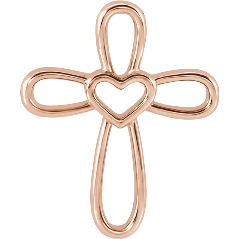 Religious Pendants with Cross or Star of David Designs14k White, Yellow or Rose Gold Looped Heart Cross Pendant, 17 x 20mm Religious Pendants with Cross or Star of David Designs14k White, Yellow or Rose Gold Looped Heart Cross Pendant, 17 x 20mm
