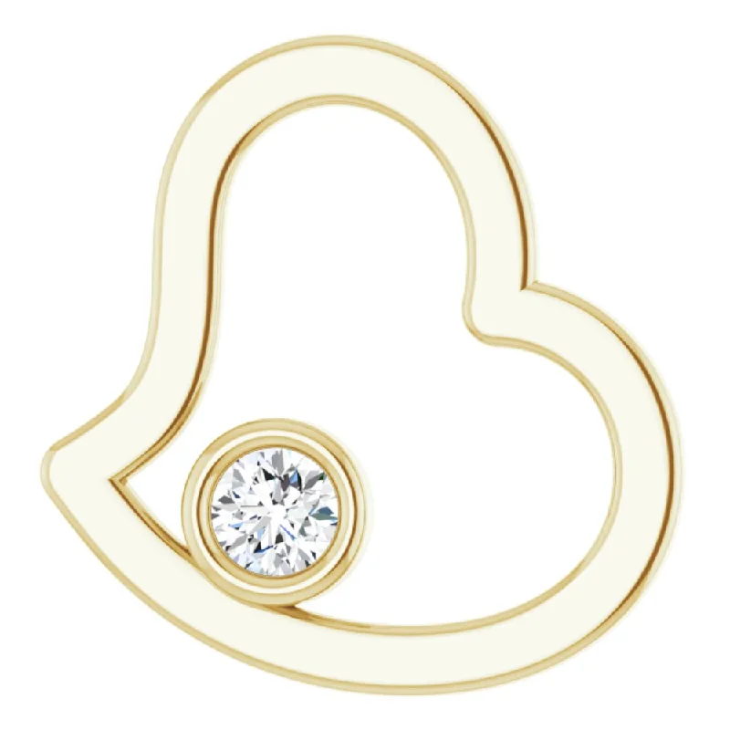 Animal - Shaped Pendants in Sterling Silver14K Yellow Gold 1/10 Ct Diamond Solitaire Heart Pendant, 15mm Animal - Shaped Pendants in Sterling Silver14K Yellow Gold 1/10 Ct Diamond Solitaire Heart Pendant, 15mm