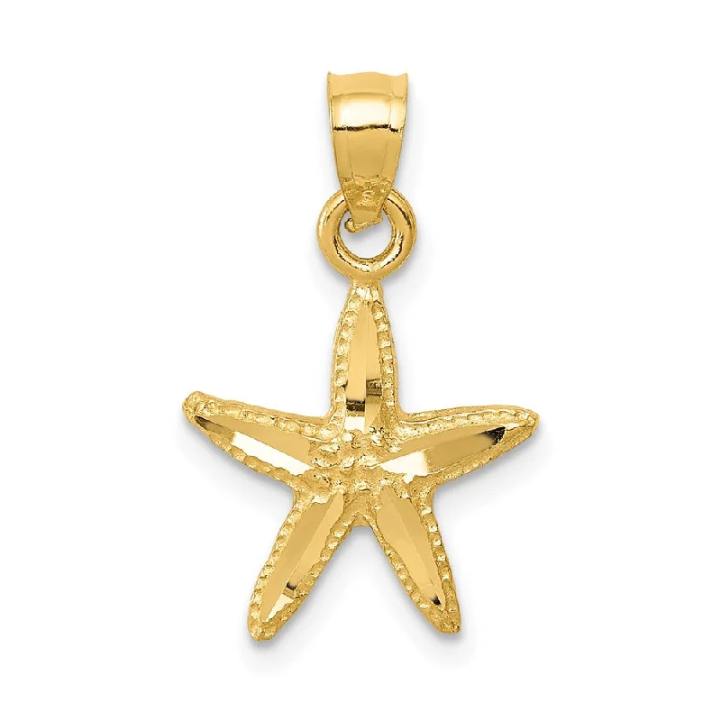 Platinum pendants with a sleek and modern silhouette 14k Yellow Gold 12mm Diamond Cut Starfish Pendant Platinum pendants with a sleek and modern silhouette 14k Yellow Gold 12mm Diamond Cut Starfish Pendant