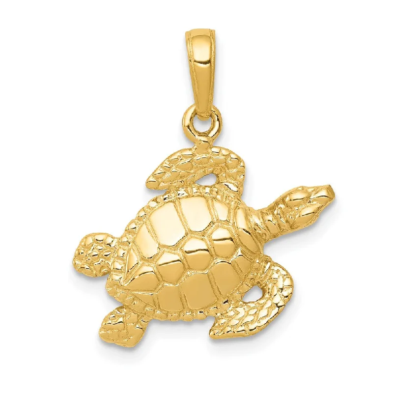 Star - shaped pendants for a celestial look 14k Yellow Gold 20mm Textured Sea Turtle Pendant Star - shaped pendants for a celestial look 14k Yellow Gold 20mm Textured Sea Turtle Pendant