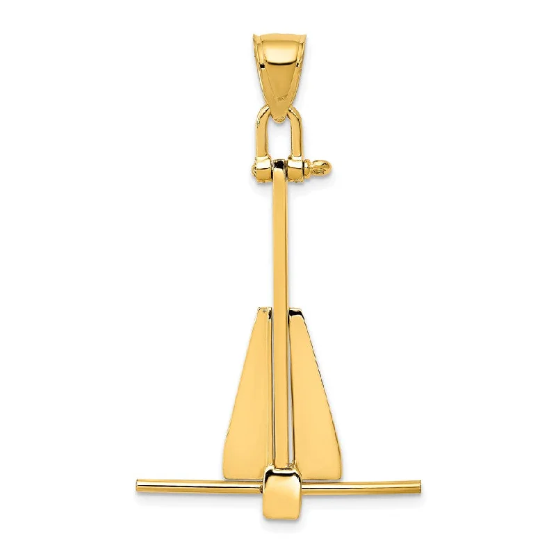 Religious Pendants with Cross or Star of David Designs14k Yellow Gold 3D Moveable Danforth Anchor Pendant Religious Pendants with Cross or Star of David Designs14k Yellow Gold 3D Moveable Danforth Anchor Pendant
