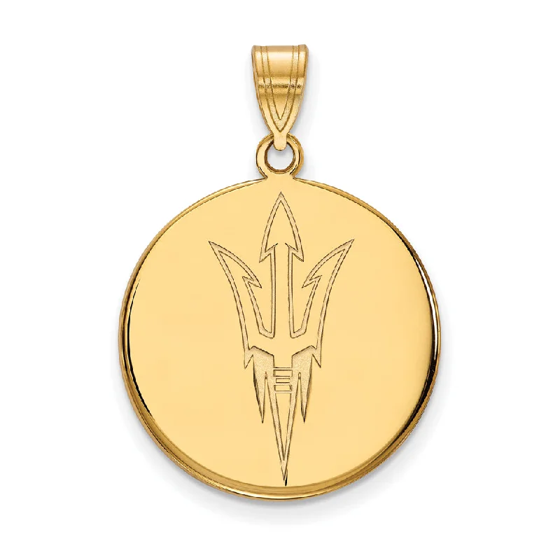 Key - shaped pendants, often symbolizing unlocking opportunities 14k Yellow Gold Arizona State Large Disc Logo Pendant Key - shaped pendants, often symbolizing unlocking opportunities 14k Yellow Gold Arizona State Large Disc Logo Pendant