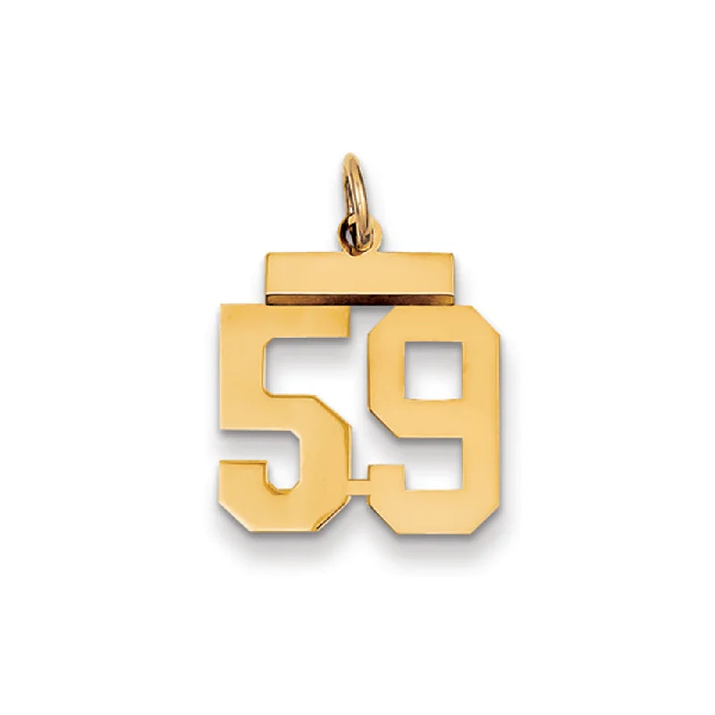 Compass - shaped pendants for a sense of direction 14k Yellow Gold, Athletic Collection, Small Polished Number 59 Pendant Compass - shaped pendants for a sense of direction 14k Yellow Gold, Athletic Collection, Small Polished Number 59 Pendant