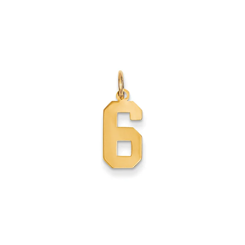 Rose gold pendants with heart - shaped designs for a romantic touch 14k Yellow Gold, Athletic Collection, Small Polished Number 6 Pendant Rose gold pendants with heart - shaped designs for a romantic touch 14k Yellow Gold, Athletic Collection, Small Polished Number 6 Pendant