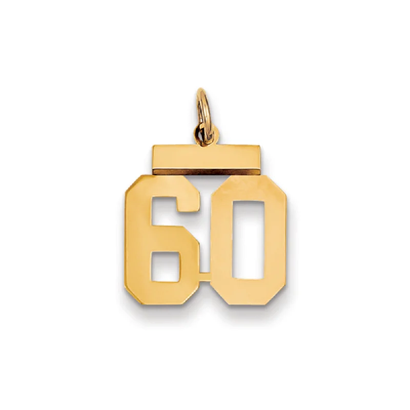 Turquoise pendants with a Southwestern - inspired charm 14k Yellow Gold, Athletic Collection, Small Polished Number 60 Pendant Turquoise pendants with a Southwestern - inspired charm 14k Yellow Gold, Athletic Collection, Small Polished Number 60 Pendant