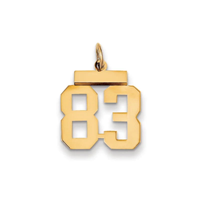 Cross - shaped pendants for religious significance 14k Yellow Gold, Athletic Collection, Small Polished Number 83 Pendant Cross - shaped pendants for religious significance 14k Yellow Gold, Athletic Collection, Small Polished Number 83 Pendant