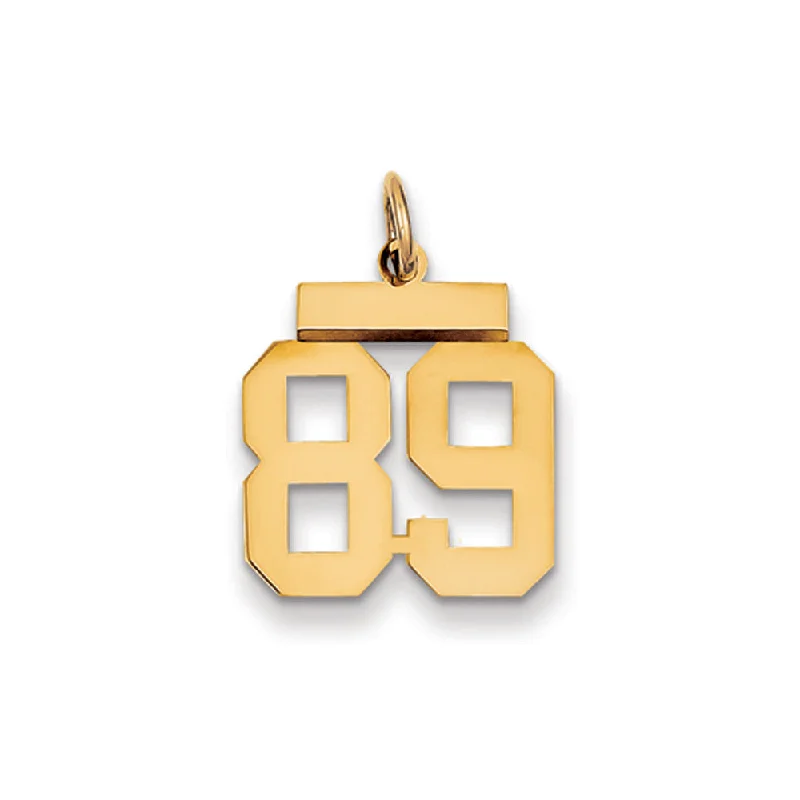 Pendant with a fingerprint - engraved design for a personalized touch 14k Yellow Gold, Athletic Collection, Small Polished Number 89 Pendant Pendant with a fingerprint - engraved design for a personalized touch 14k Yellow Gold, Athletic Collection, Small Polished Number 89 Pendant