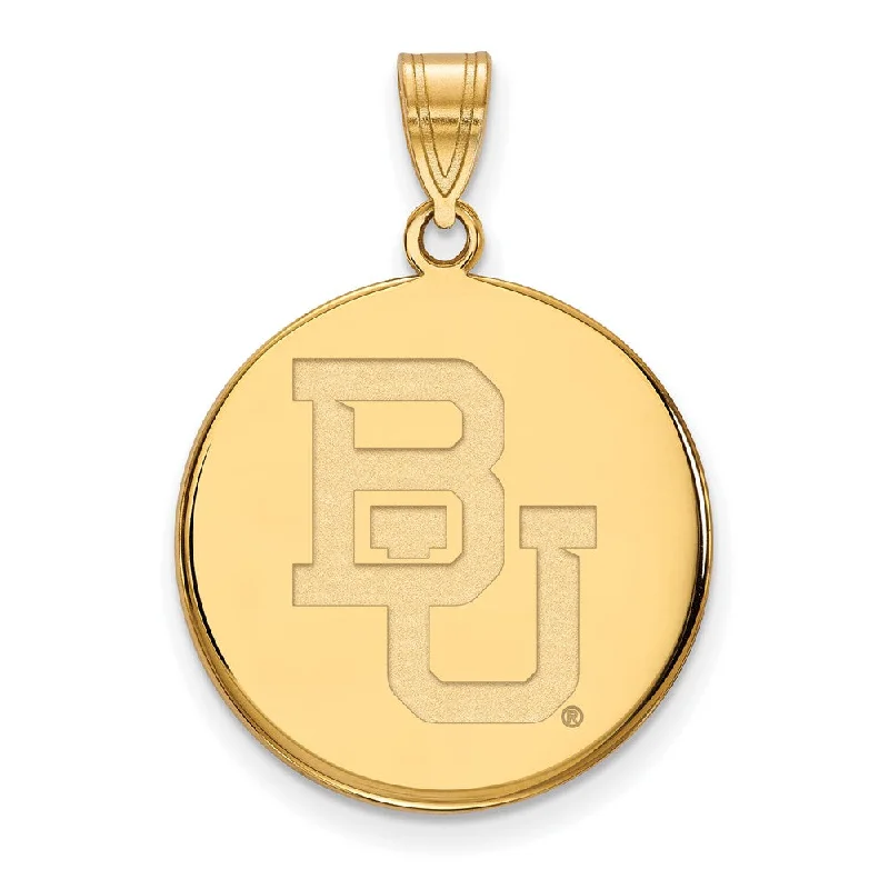 Turquoise pendants with a Southwestern - inspired charm​ 14k Yellow Gold Baylor U Large 'BU' Disc Pendant