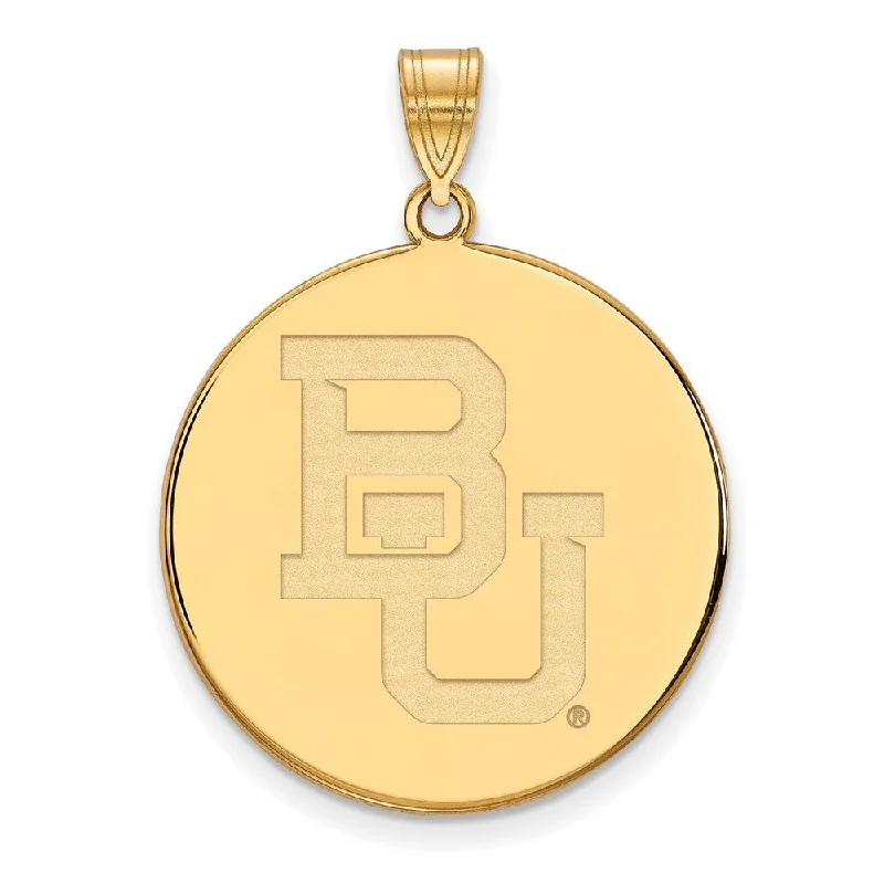 Coffee - cup pendants for coffee addicts​ 14k Yellow Gold Baylor U XL 'BU' Disc Pendant