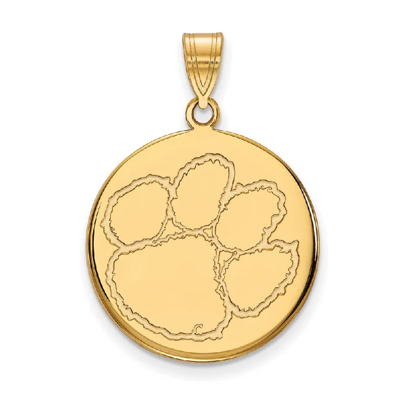 Pendant with a zodiac symbol for personalized astrology - themed jewelry​ 14k Yellow Gold Clemson U Large Disc Pendant