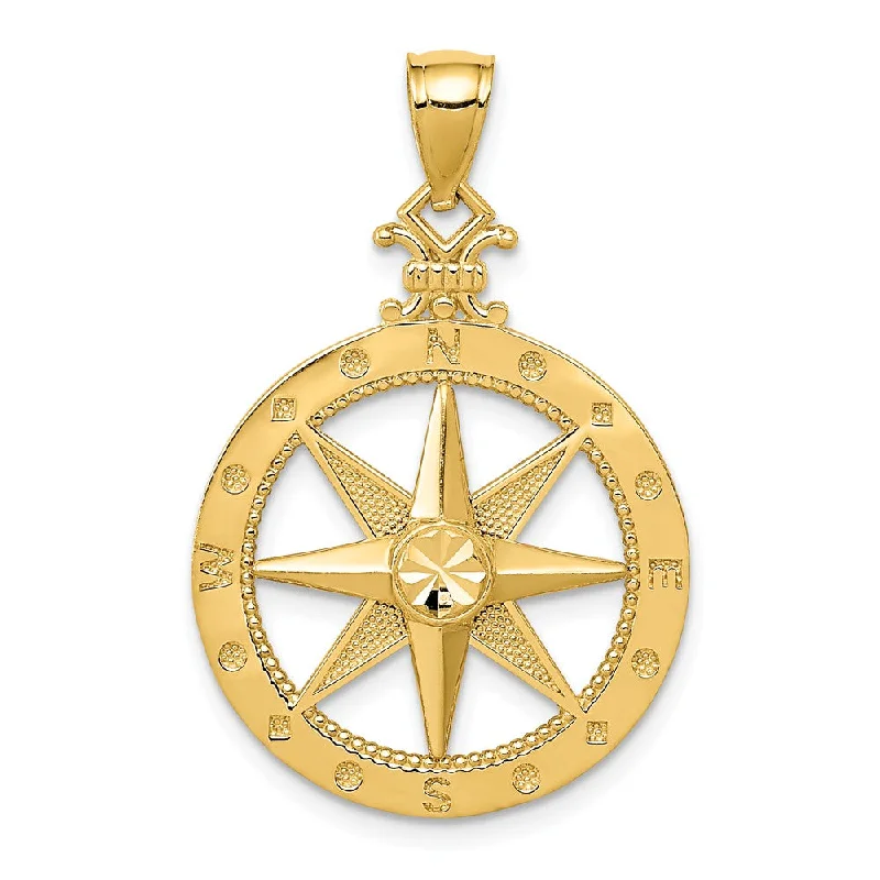 Charm Pendants with Multiple Small Decorative Elements14k Yellow Gold Compass Pendant, 14mm, 20mm or 22mm Charm Pendants with Multiple Small Decorative Elements14k Yellow Gold Compass Pendant, 14mm, 20mm or 22mm