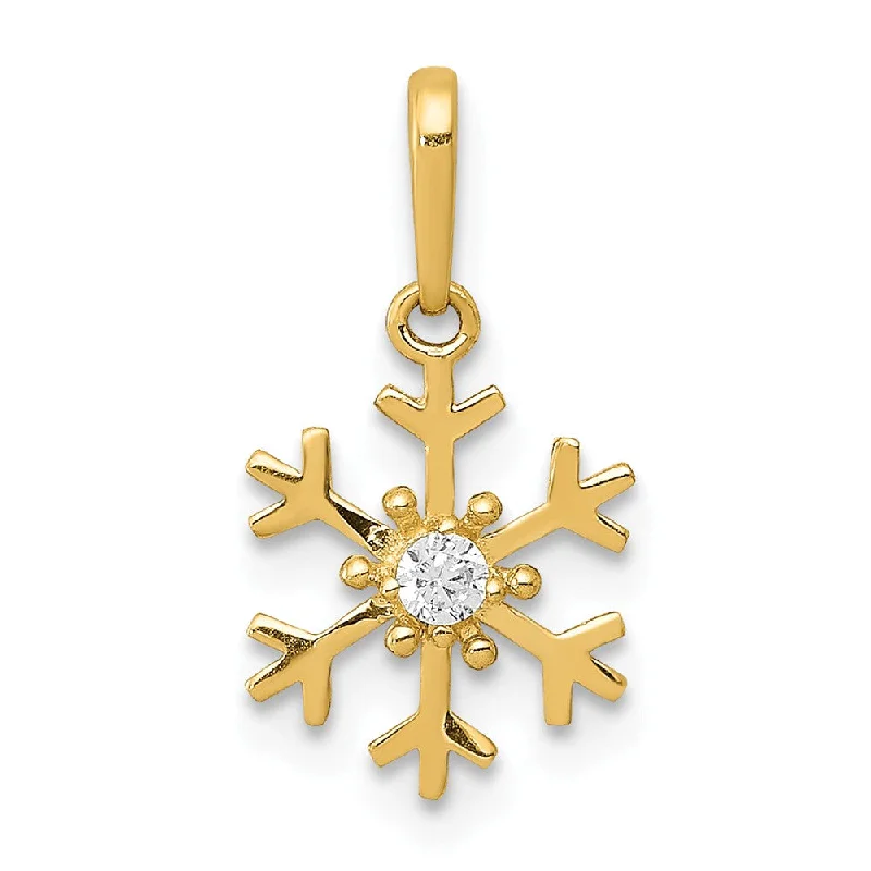Charm Pendants with Multiple Small Decorative Elements14k Yellow Gold & Cubic Zirconia Snowflake Charm or Pendant, 8mm Charm Pendants with Multiple Small Decorative Elements14k Yellow Gold & Cubic Zirconia Snowflake Charm or Pendant, 8mm