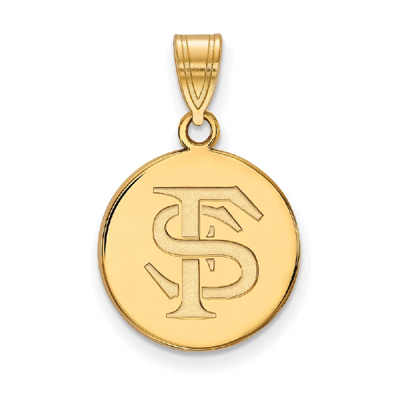 Guitar - pick pendants for guitar enthusiasts​ 14k Yellow Gold Florida State Medium 'FS' Disc Pendant