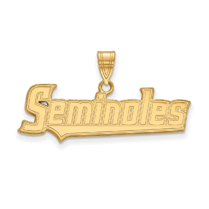 Cross - shaped pendants for religious significance​ 14k Yellow Gold Florida State Medium 'Seminoles' Pendant