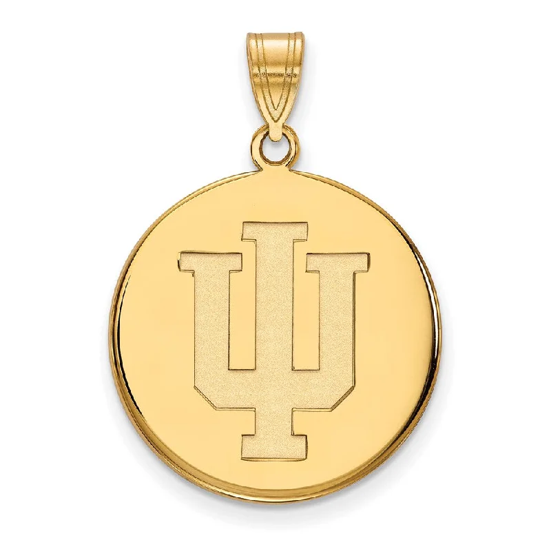 Wine - glass pendants for wine connoisseurs 14k Yellow Gold Indiana U Large Disc Pendant Wine - glass pendants for wine connoisseurs 14k Yellow Gold Indiana U Large Disc Pendant