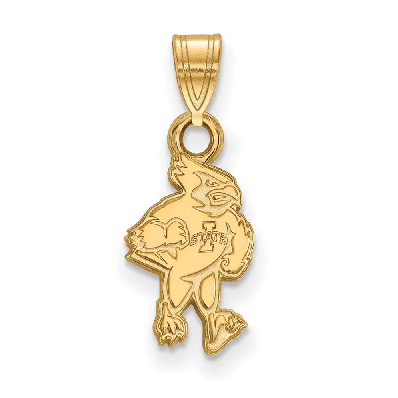 Garnet pendants in deep red tones​ 14k Yellow Gold Iowa State Small Mascot Pendant