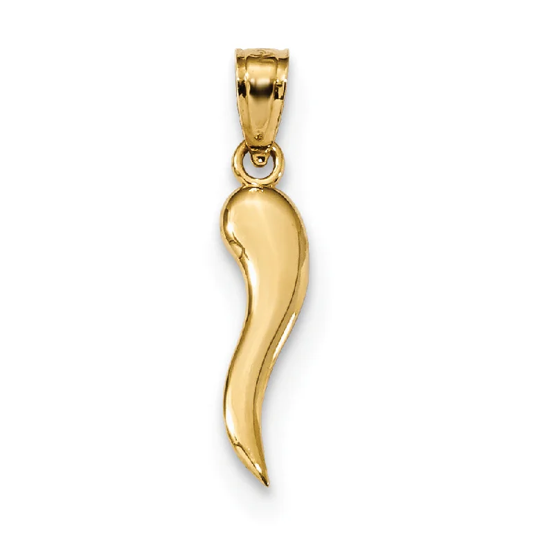 Gemstone - Encrusted Pendants with a Sparkling Centerpiece14k Yellow Gold Italian Horn Pendant, 4.5 x 22mm Gemstone - Encrusted Pendants with a Sparkling Centerpiece14k Yellow Gold Italian Horn Pendant, 4.5 x 22mm