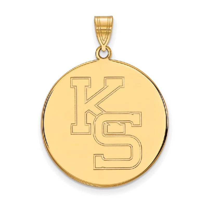 Jade pendants, symbolizing luck and prosperity in Asian cultures​ 14k Yellow Gold Kansas State XL Disc Pendant