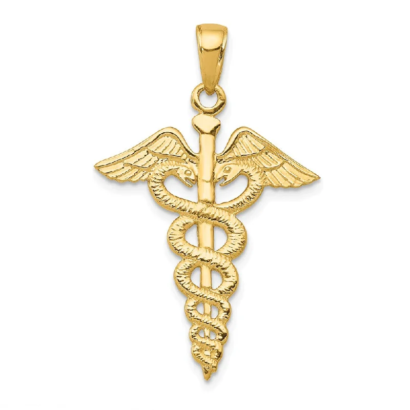Initial Letter Pendants for a Personalized Touch14k Yellow Gold Large Caduceus Symbol Pendant Initial Letter Pendants for a Personalized Touch14k Yellow Gold Large Caduceus Symbol Pendant