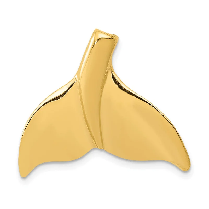 Star - shaped pendants for a celestial look 14k Yellow Gold Large Whale Tail Slide Star - shaped pendants for a celestial look 14k Yellow Gold Large Whale Tail Slide