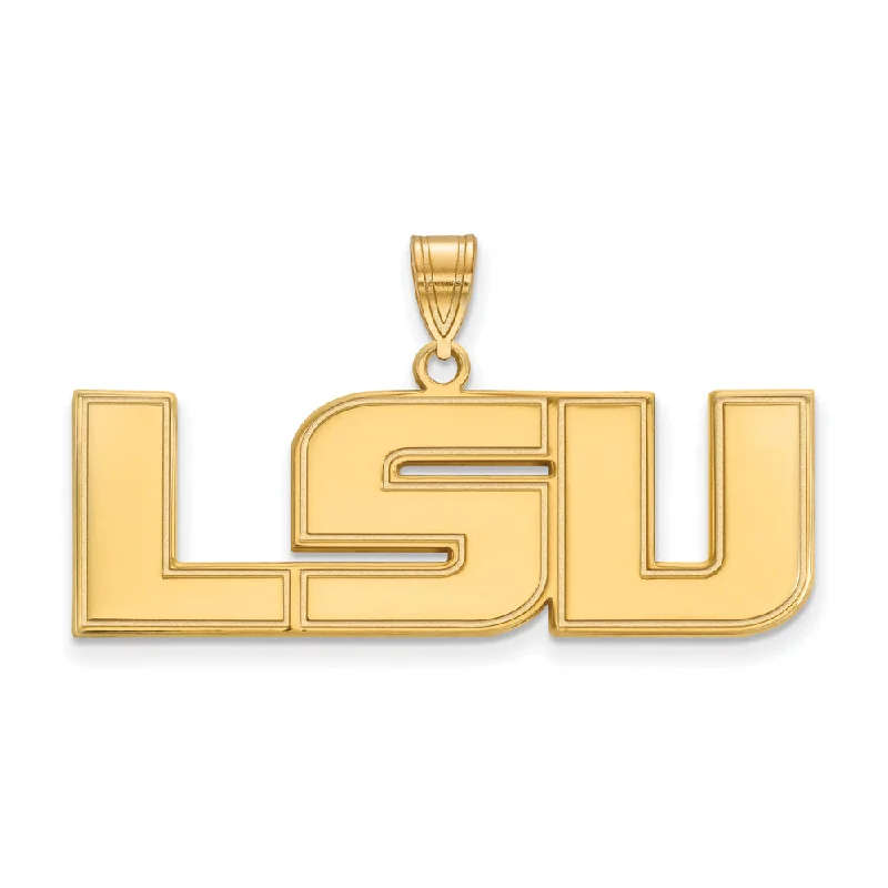 Star - shaped pendants for a celestial look​ 14k Yellow Gold Louisiana State Large 'LSU' Pendant