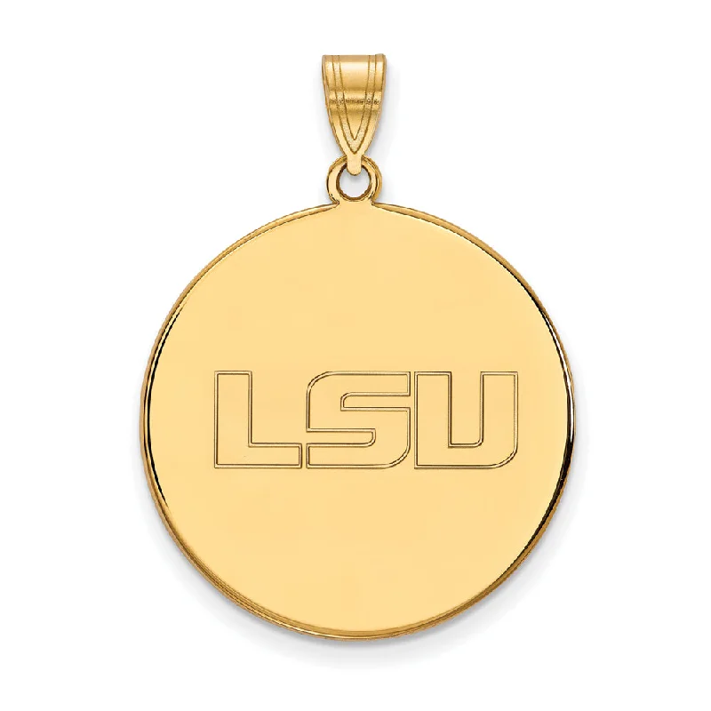 Mermaid - tail pendants for a touch of fantasy​ 14k Yellow Gold Louisiana State XL Disc Pendant