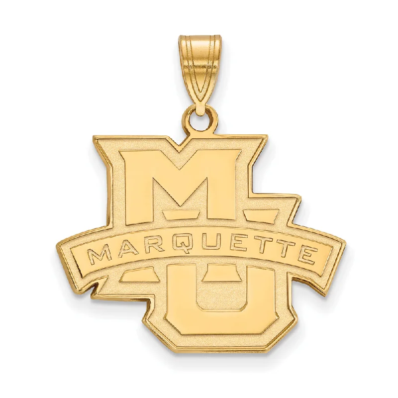 Pendant with a fringe for added texture and movement​ 14k Yellow Gold Marquette U Large Pendant