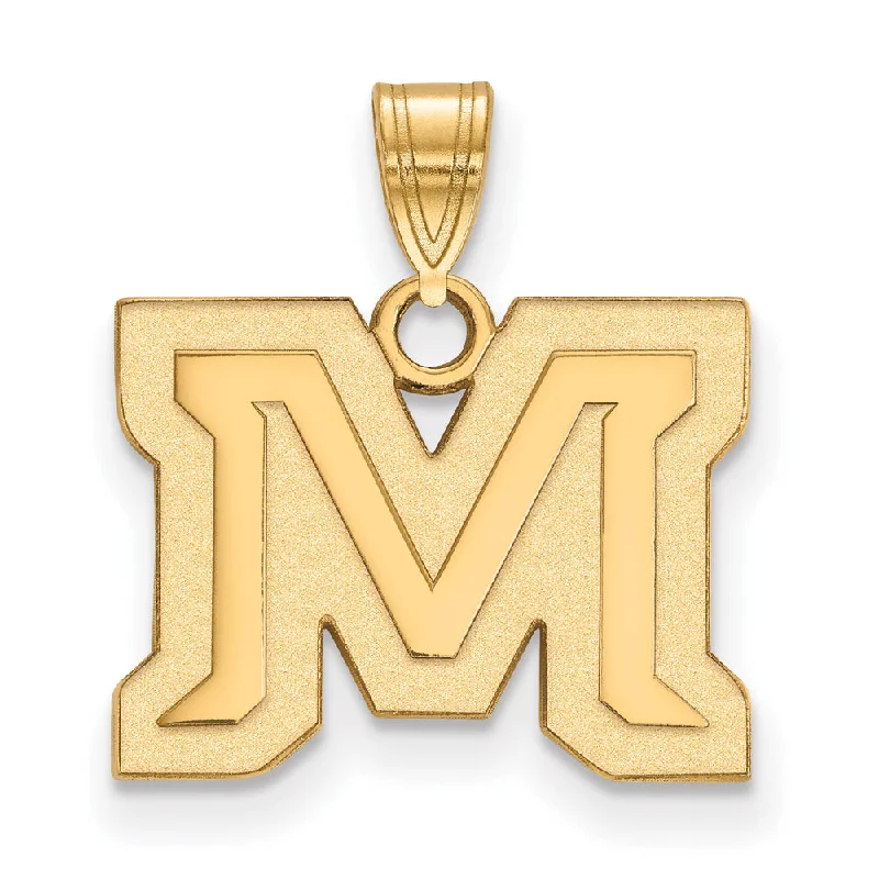 Platinum pendants with a sleek and modern silhouette​ 14k Yellow Gold Montana State Small 'M' Pendant