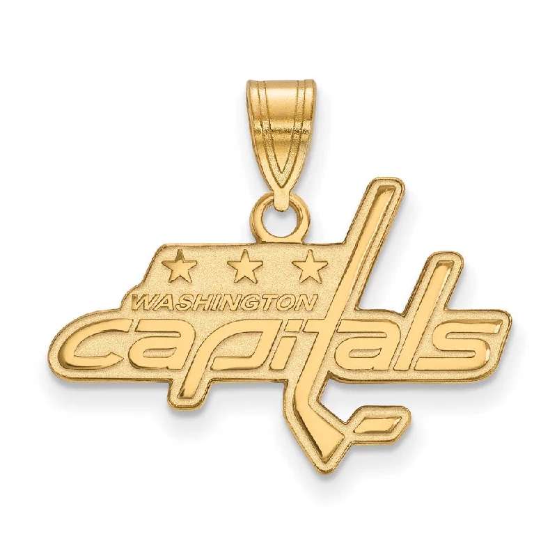 Pendant with a double - sided design for two looks in one 14k Yellow Gold NHL Washington Capitals Medium Pendant Pendant with a double - sided design for two looks in one 14k Yellow Gold NHL Washington Capitals Medium Pendant