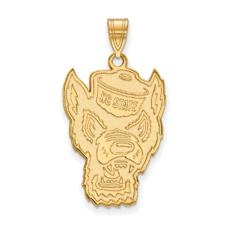 Camera - shaped pendants for photographers​ 14k Yellow Gold North Carolina State XL Logo Pendant