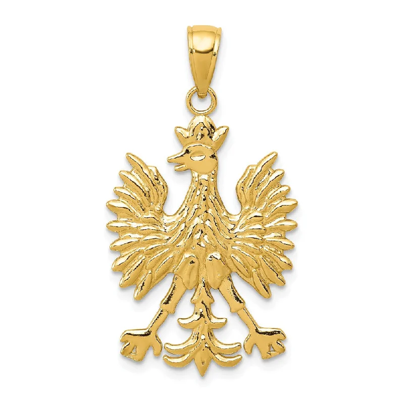 Gemstone - Encrusted Pendants with a Sparkling Centerpiece14k Yellow Gold Polish Eagle Pendant Gemstone - Encrusted Pendants with a Sparkling Centerpiece14k Yellow Gold Polish Eagle Pendant