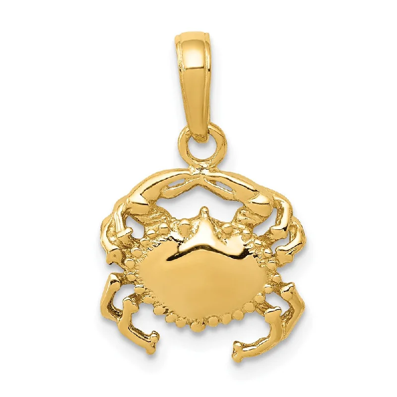 Key - shaped pendants, often symbolizing unlocking opportunities 14k Yellow Gold Polished Crab Pendant, 12mm Key - shaped pendants, often symbolizing unlocking opportunities 14k Yellow Gold Polished Crab Pendant, 12mm