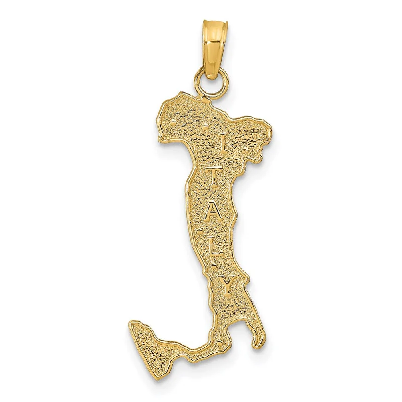 Gemstone - Encrusted Pendants with a Sparkling Centerpiece14k Yellow Gold Textured Italy Map Pendant Gemstone - Encrusted Pendants with a Sparkling Centerpiece14k Yellow Gold Textured Italy Map Pendant
