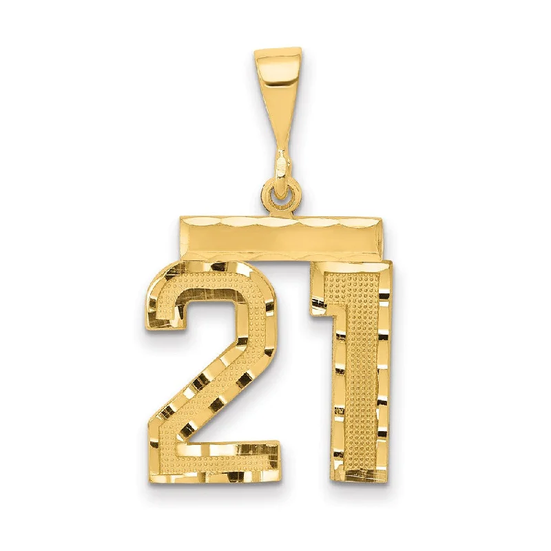 Rose gold pendants with heart - shaped designs for a romantic touch 14K Yellow Gold, Varsity Collection, Medium D/C Pendant Number 21 Rose gold pendants with heart - shaped designs for a romantic touch 14K Yellow Gold, Varsity Collection, Medium D/C Pendant Number 21
