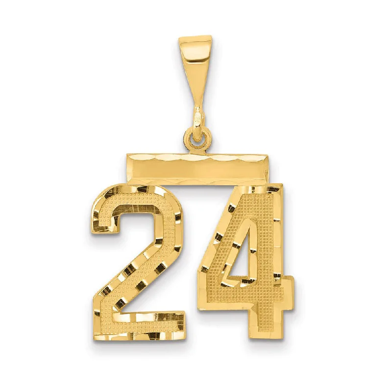 Pendant with a fingerprint - engraved design for a personalized touch 14K Yellow Gold, Varsity Collection, Medium D/C Pendant Number 24 Pendant with a fingerprint - engraved design for a personalized touch 14K Yellow Gold, Varsity Collection, Medium D/C Pendant Number 24
