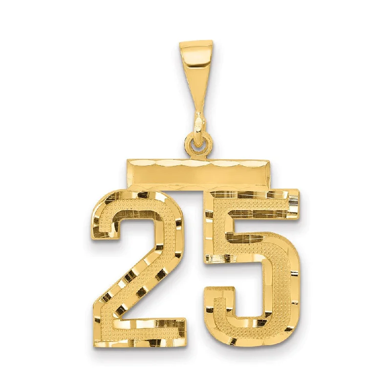 Gold pendants featuring a single large diamond for a luxurious look 14K Yellow Gold, Varsity Collection, Medium D/C Pendant Number 25 Gold pendants featuring a single large diamond for a luxurious look 14K Yellow Gold, Varsity Collection, Medium D/C Pendant Number 25