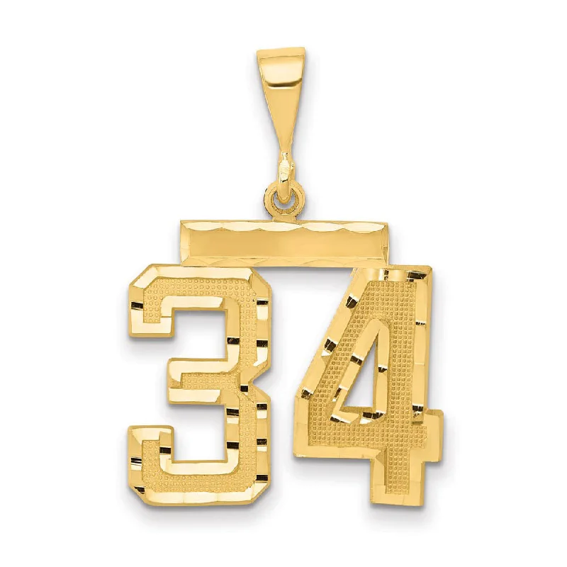 Star - shaped pendants for a celestial look 14K Yellow Gold, Varsity Collection, Medium D/C Pendant Number 34 Star - shaped pendants for a celestial look 14K Yellow Gold, Varsity Collection, Medium D/C Pendant Number 34