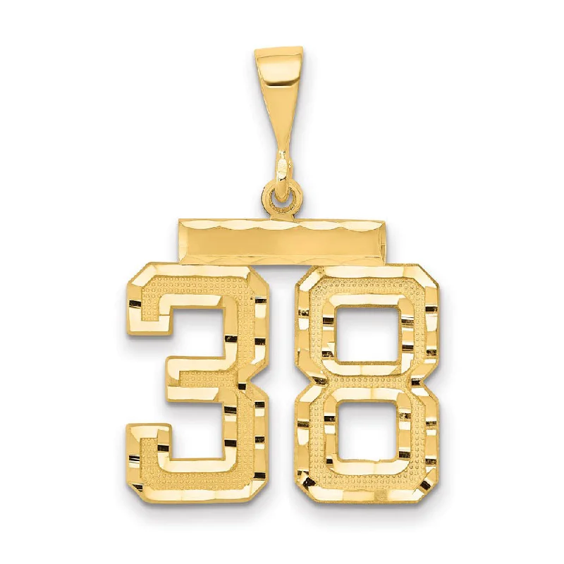 Unicorn - shaped pendants, popular among fans of magical beings 14K Yellow Gold, Varsity Collection, Medium D/C Pendant Number 38 Unicorn - shaped pendants, popular among fans of magical beings 14K Yellow Gold, Varsity Collection, Medium D/C Pendant Number 38