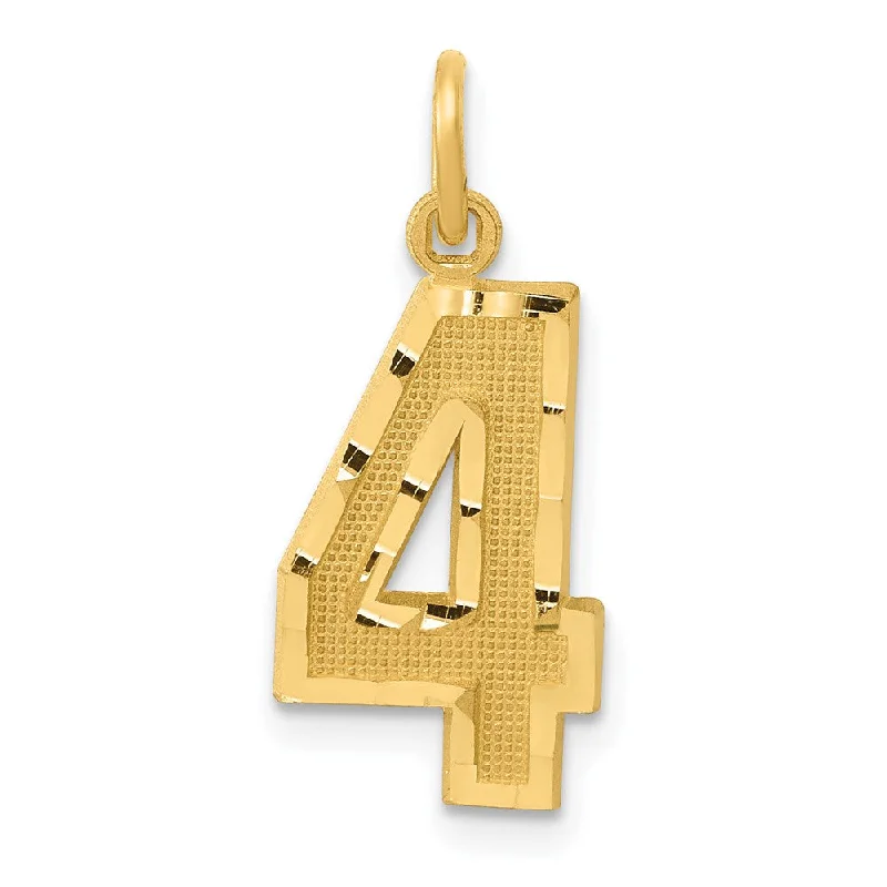 Pendant with an adjustable chain length for versatility 14K Yellow Gold, Varsity Collection, Medium D/C Pendant Number 4 Pendant with an adjustable chain length for versatility 14K Yellow Gold, Varsity Collection, Medium D/C Pendant Number 4
