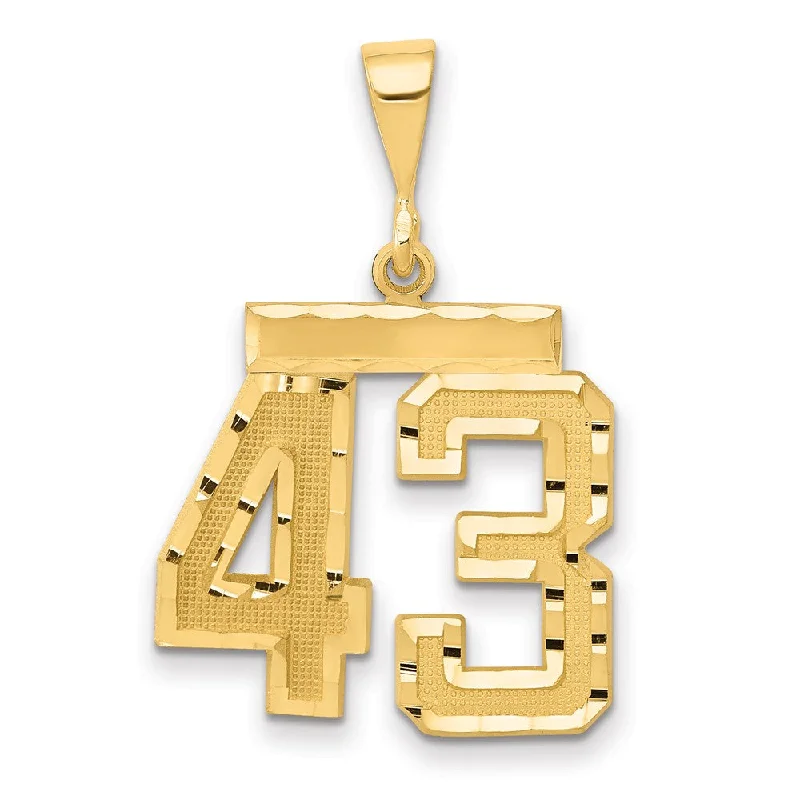 Pendant with a magnetic closure for easy attachment and removal​ 14K Yellow Gold, Varsity Collection, Medium D/C Pendant Number 43