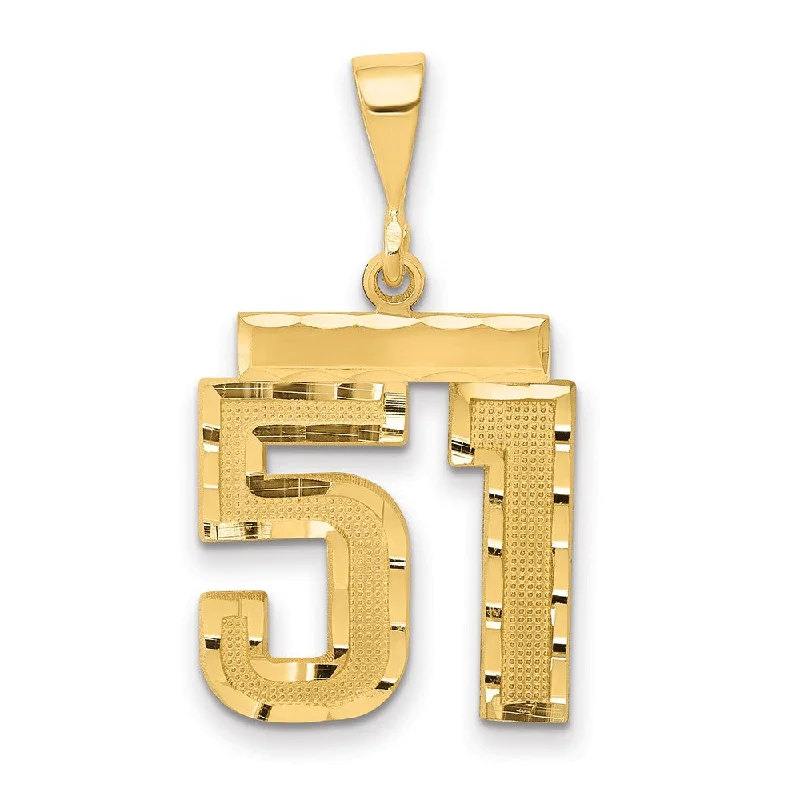 Pendant with a double - sided design for two looks in one 14K Yellow Gold, Varsity Collection, Medium D/C Pendant Number 51 Pendant with a double - sided design for two looks in one 14K Yellow Gold, Varsity Collection, Medium D/C Pendant Number 51