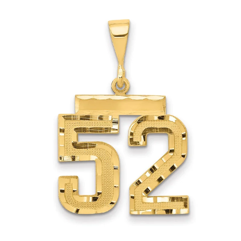 Emerald - set pendants with a rich, green hue 14K Yellow Gold, Varsity Collection, Medium D/C Pendant Number 52 Emerald - set pendants with a rich, green hue 14K Yellow Gold, Varsity Collection, Medium D/C Pendant Number 52