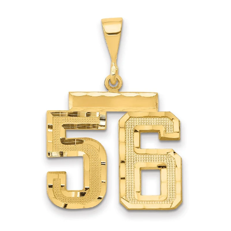 Jade pendants, symbolizing luck and prosperity in Asian cultures 14K Yellow Gold, Varsity Collection, Medium D/C Pendant Number 56 Jade pendants, symbolizing luck and prosperity in Asian cultures 14K Yellow Gold, Varsity Collection, Medium D/C Pendant Number 56